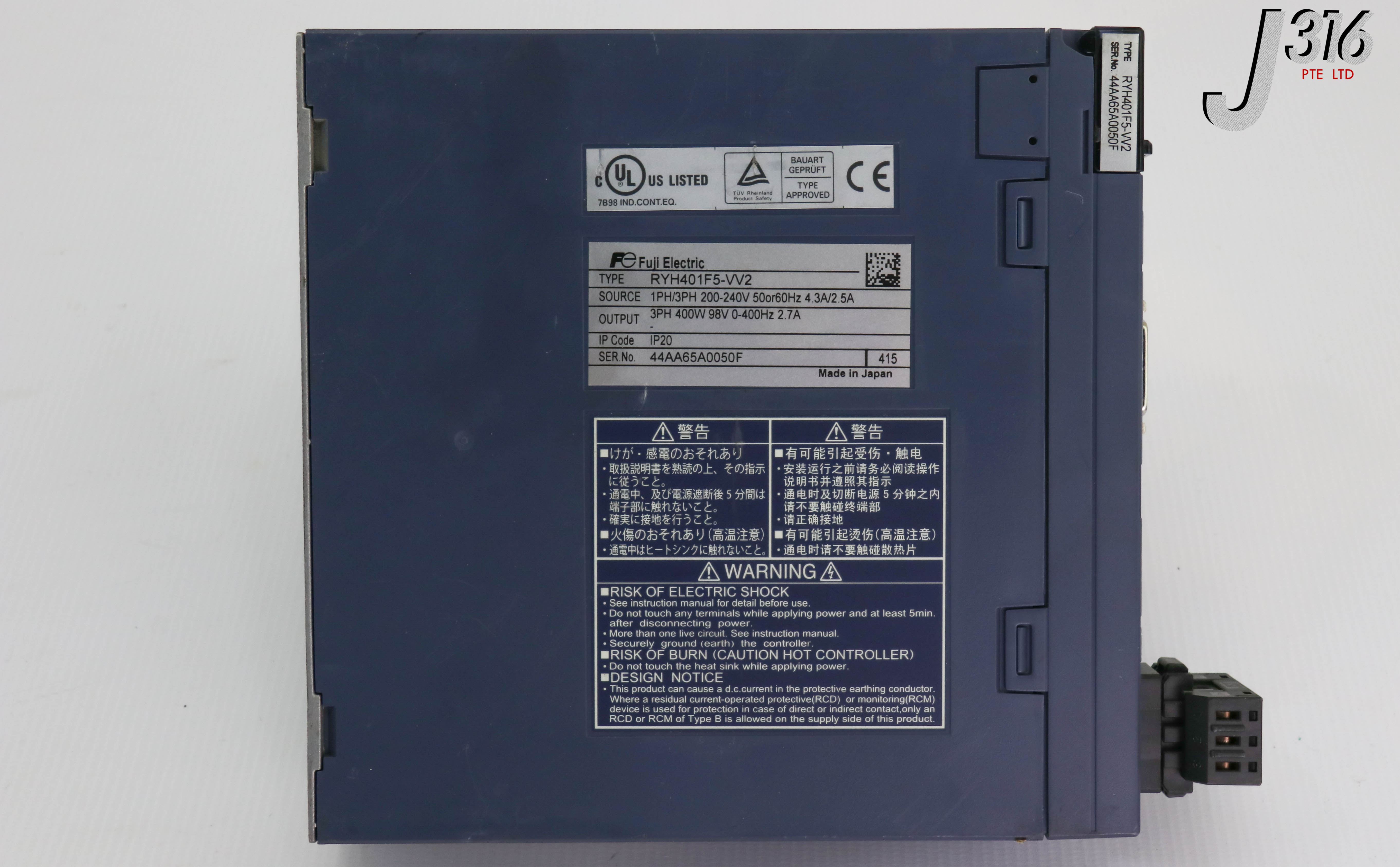 18336 FUJI ELE AC SERVO DRIVE OUTPUT 3PH. 400W 98V 0-400HZ 2.7A
